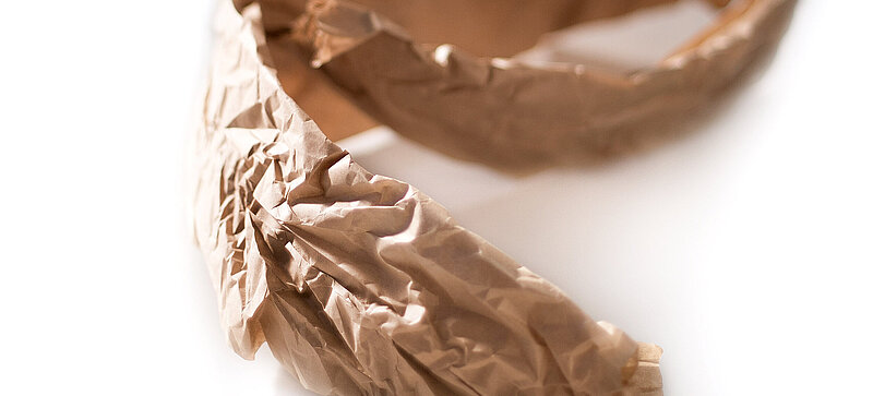 
		  A brown paper cushioning strip