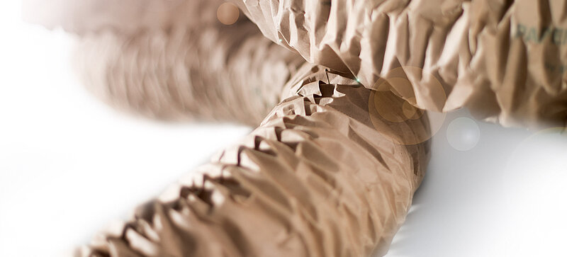 
		  A brown paper cushioning strip